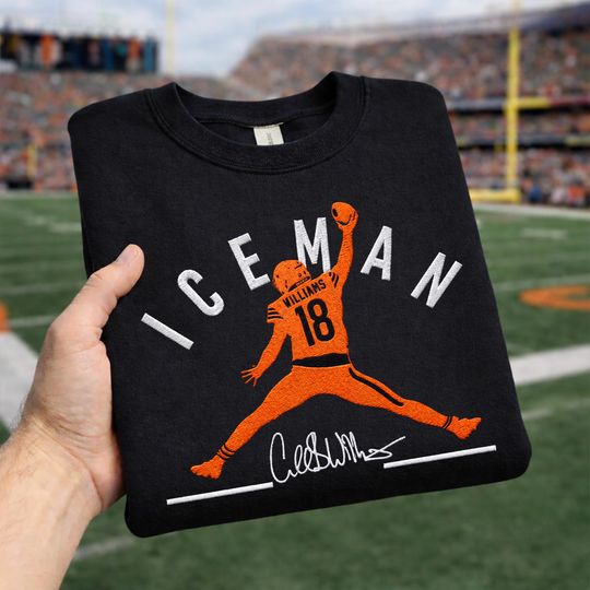 Discover Embroidered Chicago Ice Man Sweatshirt, Funny Chicago Football Tee, Ice Man Football Sweatshirt, Chicago Jumpman, Williams Funny Hoodie