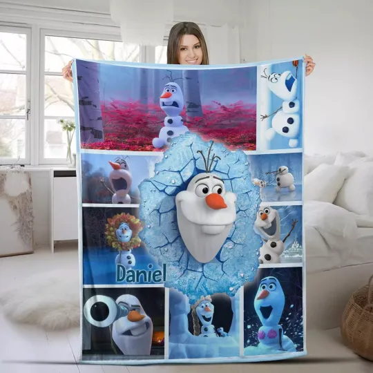 Customized Olaf Blanket, Gift for Kids