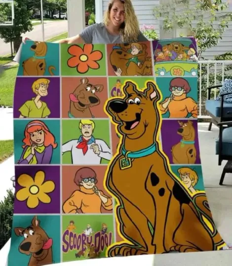 Scooby Doo Characters Group Pictures Blanket, Gift for Kids