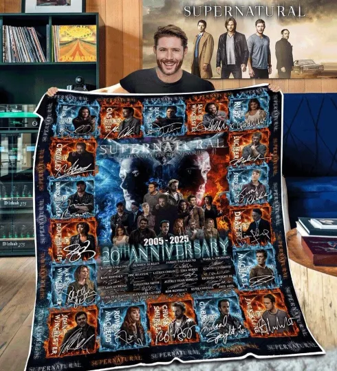 Discover Supernatural 20th Anniversary Thank You Quilt, Cartoon Quilt, Gift For Kids