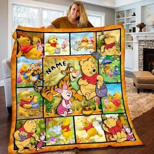 Discover Personalized Pooh Bear And Friends Winnie The Pooh Christmas Quilt