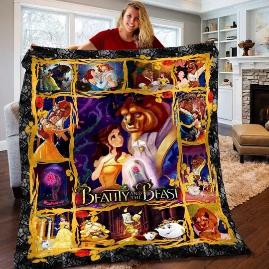 Discover Beauty And The Beast Happy Valentine's Day Quilt, Gift For Couple