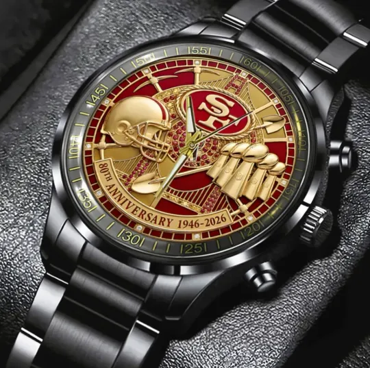 Discover San Francisco 49Er 80Th Anniversary Black Stainless Steel Watch