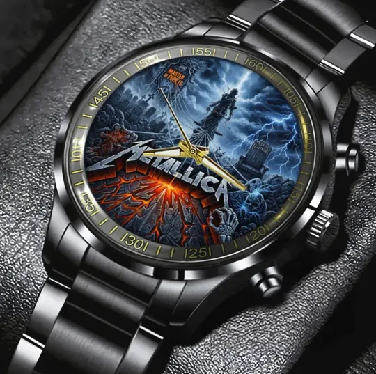 Discover Metllica Master Of Puppets Black Stainless Steel Watch