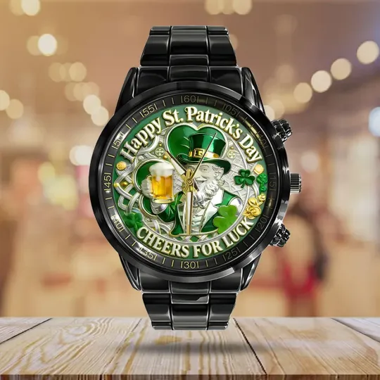 Discover St. Patrick’s Day Black Stainless Steel Watch