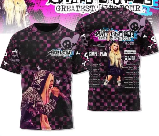 Avril Lavigne Tour 2025 The Greatest Hits 3D T-Shirt