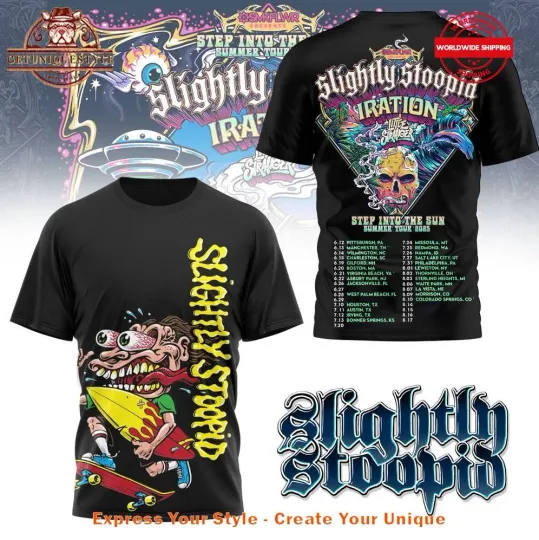 Discover Slightly Stoopid Step Into The Sun Tour 2025 3D T-Shirt