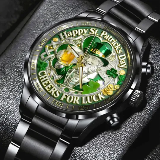 Discover St. Patrick’s Day Black Stainless Steel Watch