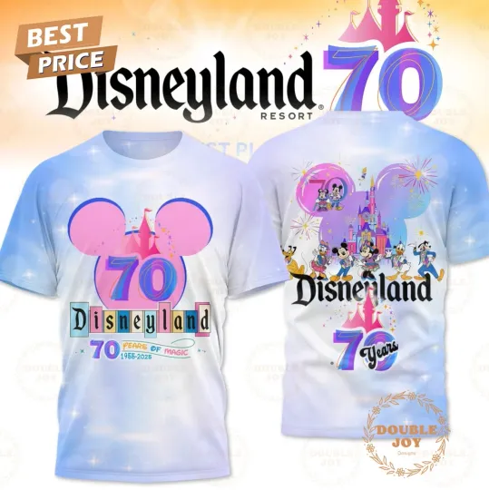 Discover Disneyland 70 Years of Magic 1955-2025 3D T-Shirt