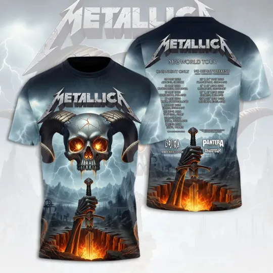 Discover Metllica 2026 World Tour 3D Printed T-Shirt