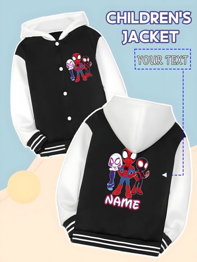 Discover Marvel Boys' Baseball Jacket - Spider-Man Team Print, multiple characters are super eye-catching, and it is super popular