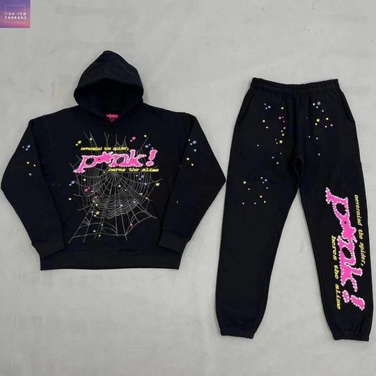 Discover Spider Web Graphic Black Unisex Tracksuits Hoodie And Joggers