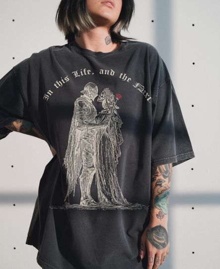 Discover Gothic Knight and Skeleton Valentine Shirt, In This Life And The Next Dark Romance Tee