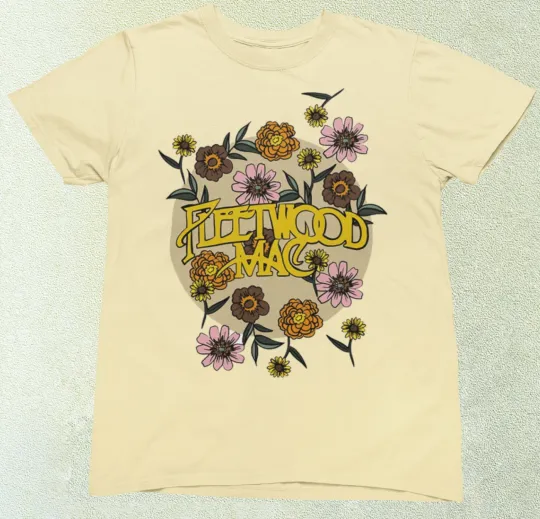 Fleetwood Mac Floral T-Shirt - Retro Vintage Rock Design - Premium Quality