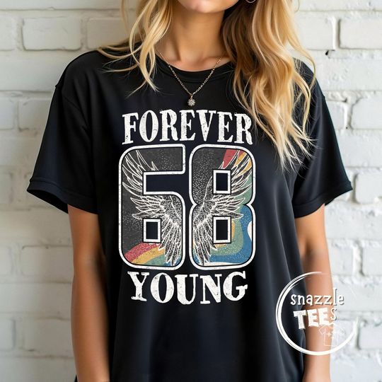 Discover 68 Forever Young, Birthday Tee, Anniversary, Party Shirt, Reunion, Retro, Matching Shirt