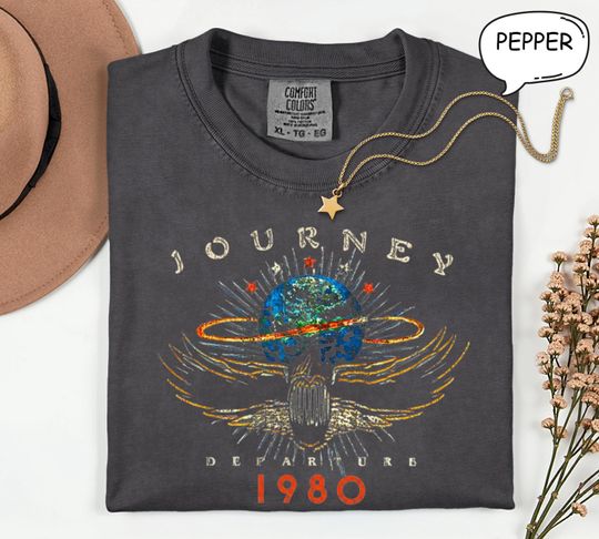 Discover Journey Band Shirt 1980 Shirt, Vintage Rock Concert Apparel, Classic Rock Music T Shirt, Music Lover Shirt