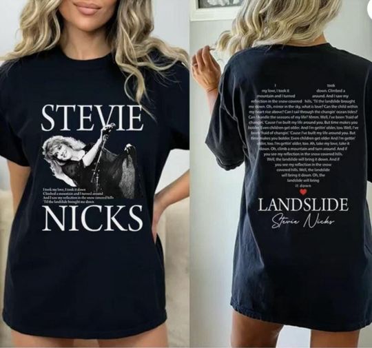 Discover Stevie Nicks Landslide Lyrics T-Shirt Unisex Vintage Tour Tee
