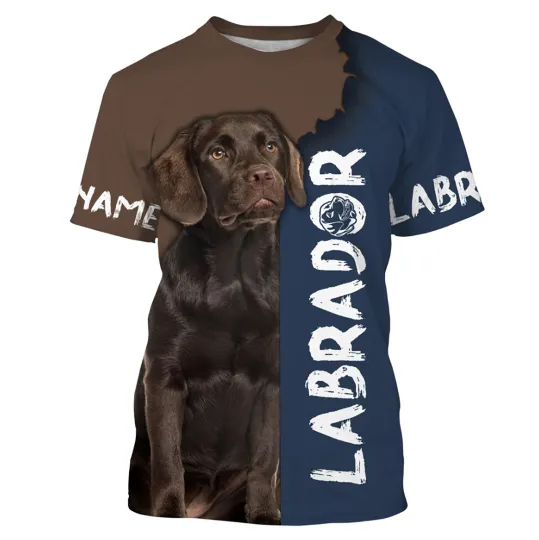 Discover Custom Chocolate Labrador Dog 3D T-Shirt
