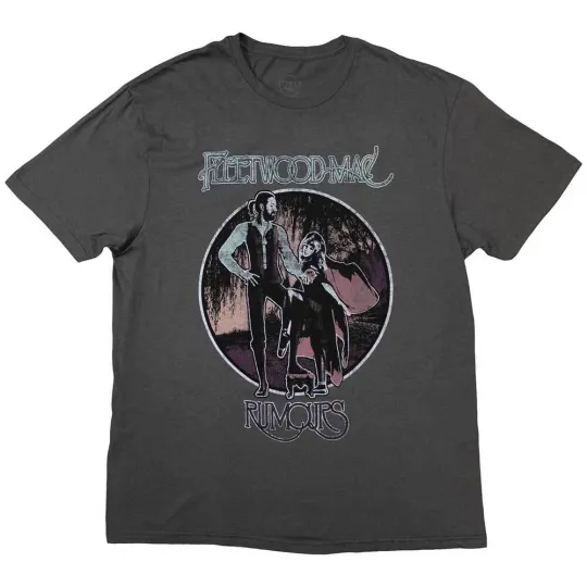Fleetwood Mac Rumours Vintage Band Logo T-Shirt Mens Grey