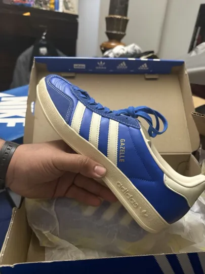 Discover adidas Gazelle Indoor Blue White Men's Striped Suede Leather Sneakers US 10