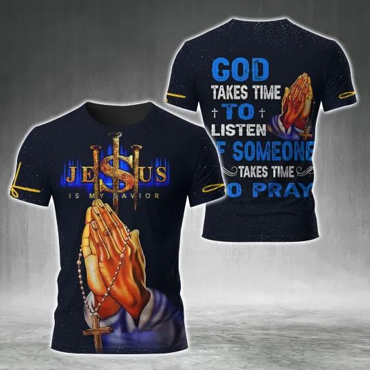 Discover Jesus Is My Savior – Pray, Jesus Christian Gift AOP shirt 3D Shirt Full Size