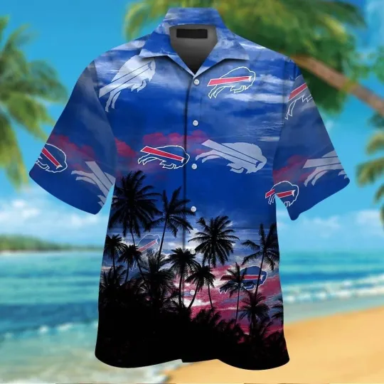 Discover Buffalo Classic Short Sleeve Button Up Tropical Hawaiian Shirt