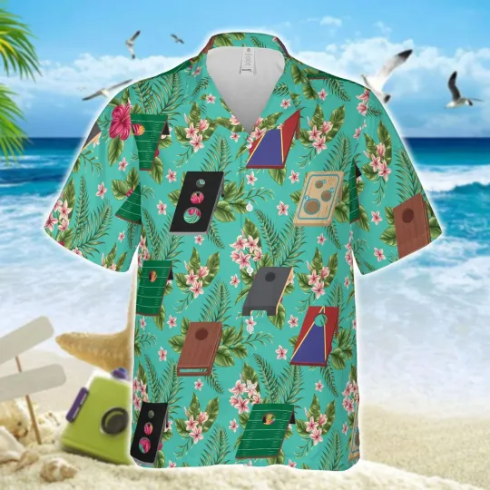 Discover Cornhole Tropical Hawaiian Shirt Beach Shirt Gift for Men and Women Summer Trip