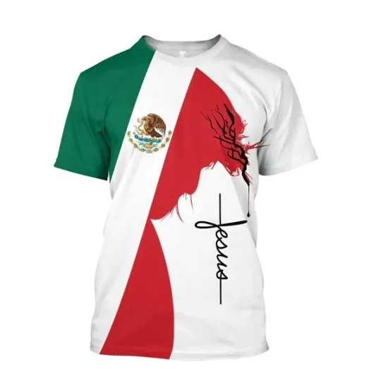 Discover Jesus Mexico Christian Jesus Christian AOP Shirt 3D T-Shirt Full Size S-5XL