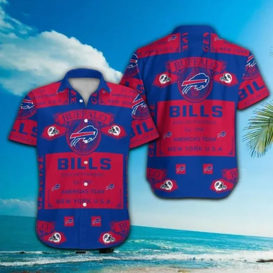 Discover Buffalo Bills Hawaiian Tropical Short Sleeve Button Up Shirt Unique