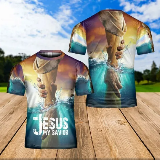 Discover Jesus Water Take My Hand Jesus Is My Savior Christian 3D shirt Full Size S-5XL