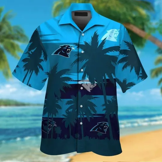 Discover Carolina Panthers Short Sleeve Button Up Tropical Hawaiian Shirt VER021