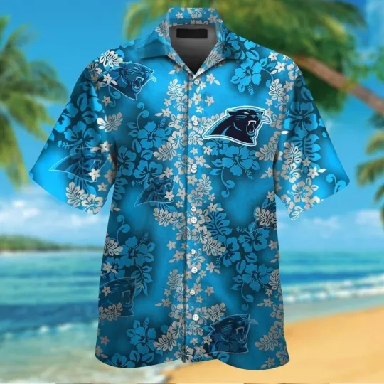 Discover Carolina Panthers Short Sleeve Button Up Tropical Hawaiian Shirt VER08