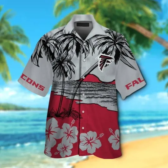 Discover Atlanta Football Button Up Hawaiian Short Sleeve Tropical Shirt