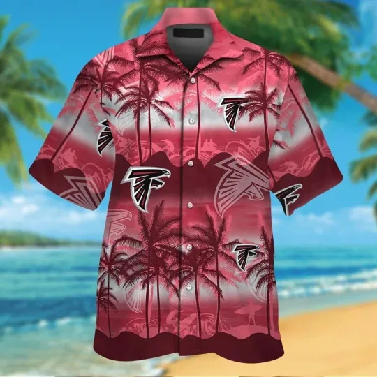 Discover Atlanta Football Short Sleeve Hawaiian Shirt Button Up Tropical