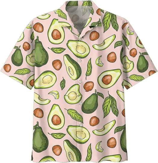 Discover Avocado Pattern Hawaiian Shirt Beach Shirt Gift for Men and Women Summer Trip