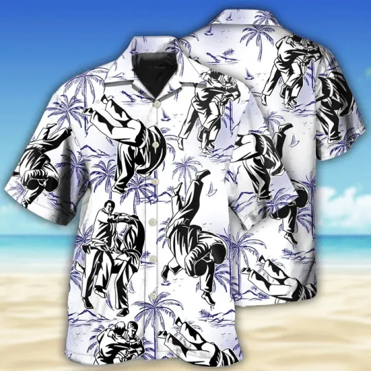Discover Judo Palm Tree Hawaiian Shirt Beach Shirt Gift for Men and Women Summer Trip