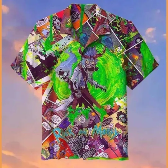 Funny Rick And Rickandmorty Hawaiian Shirt Birthday Gift For Beach Trip