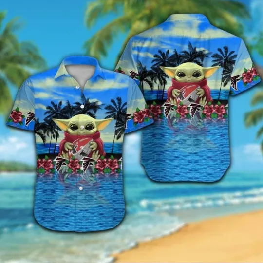 Discover Atlanta Football Short Sleeve Hawaiian Shirt Tropical Button Up