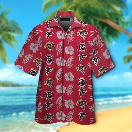 Discover Atlanta Football Hawaiian Shirt Short Sleeve Tropical Button Up