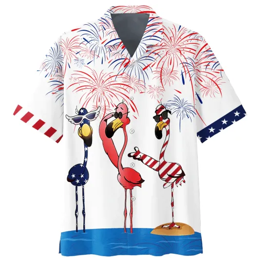 Discover Funny Flamingo Aloha Hawaiian Shirts For Summer Independence Day Is Coming Happy
