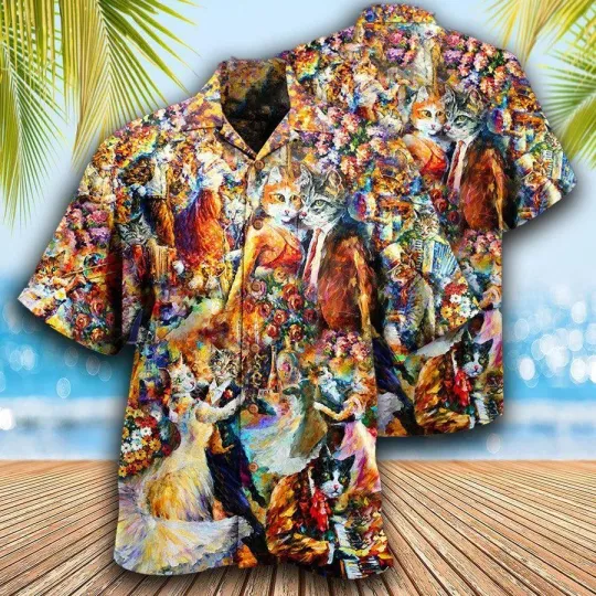 Discover Cat Hawaiian Shirt For Summer Cat Sound Of The Dance Aloha Shirts Beautiful Cat