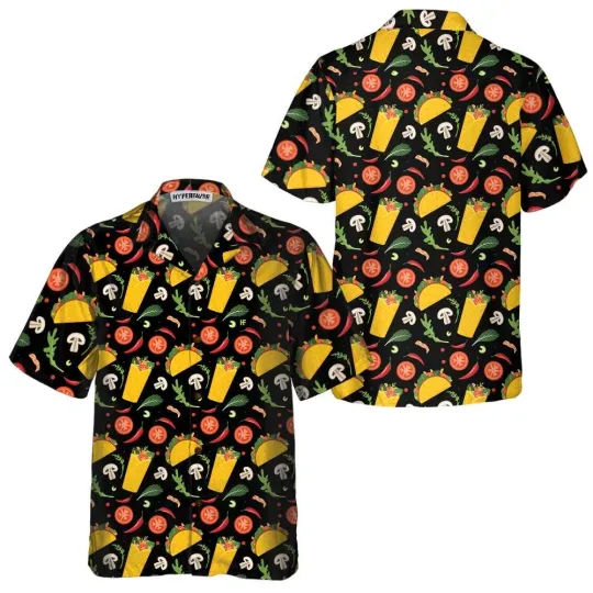 Discover Taco And Burrito Pattern Hawaiian Shirt Funny Taco Shirt For Men Women