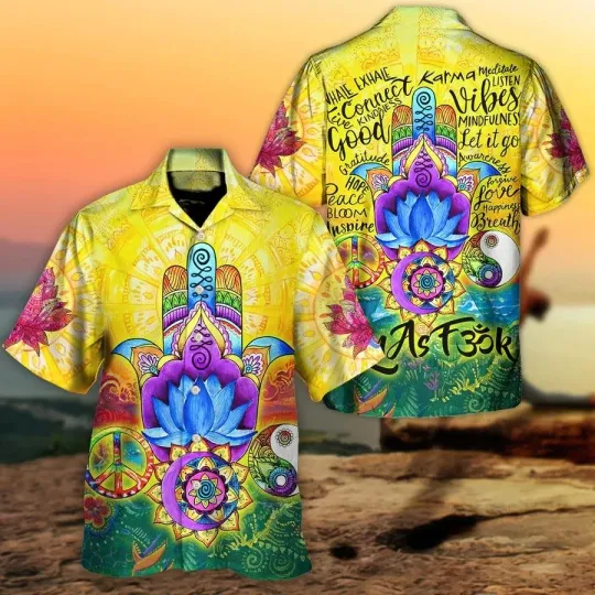 Discover Yoga Aloha Hawaiian Shirt Yoga World Connect Hawaiian Shirt For Summer Yoga Insp