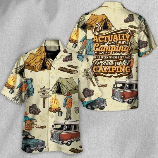 Discover Camping Hawaiian Shirt Camping Sometimes Hawaiian Shirt For Summer Camping Aloha