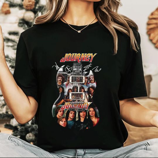 Discover Journey Signatures Shirt, Journey Band T-Shirt, Journey Rock Band Shirt, Journey 90s Vintage Shirt, Journey Fan Gift Shirt