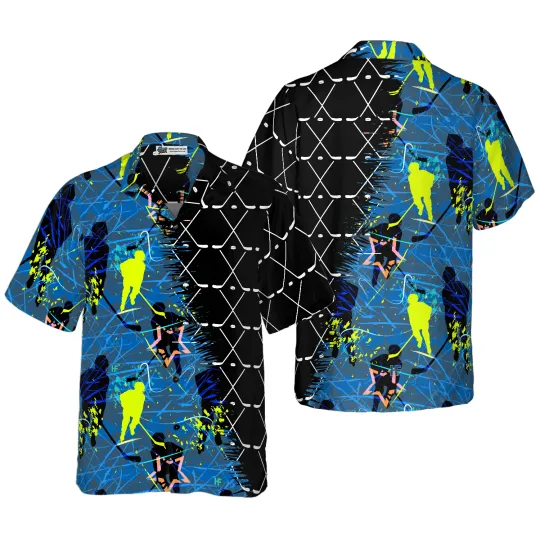 Discover Hockey Sticks Pattern Aloha Hawaiian Shirt For Summer Colorful Hawaiian Shirt Ou