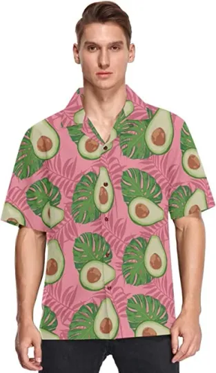 Discover Avocado Palm Leaf Hawaiian Shirt Beach Shirt Gift for Men and Women Summer Trip