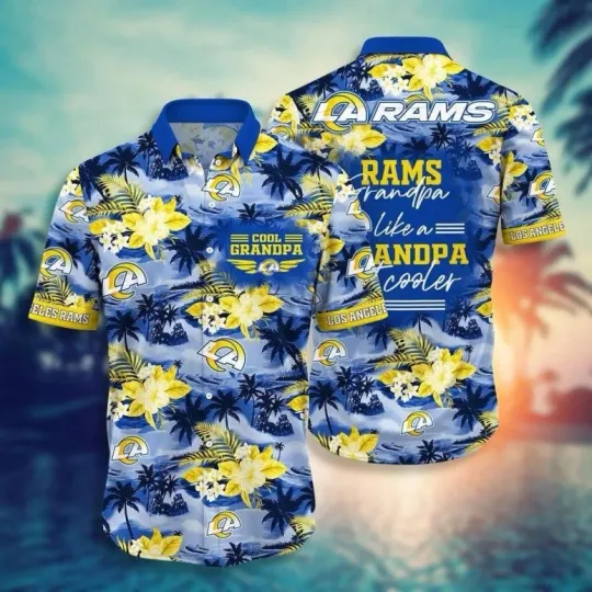 Discover Los Angeles Rams Cool Grandpa Hawaiian Shirt Summer Aloha