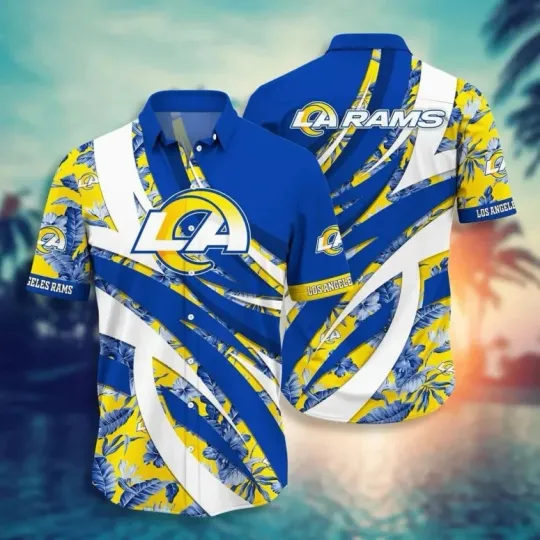 Discover Los Angeles Rams Tropical Waves Hawaiian Shirt Summer Aloha