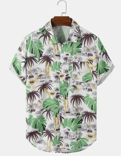 Discover Beach Coconut Tree Hawaiian Shirt For Man And Woma